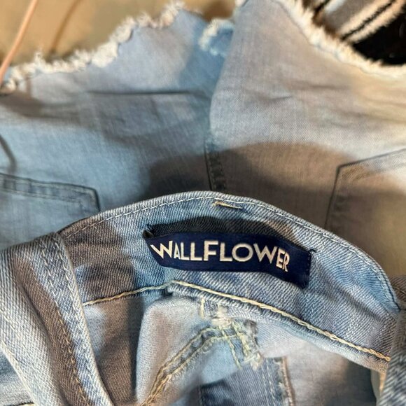 Wallflower Brand Faded Denim Overall Shorts - SIZE XL - Picture 6 of 15